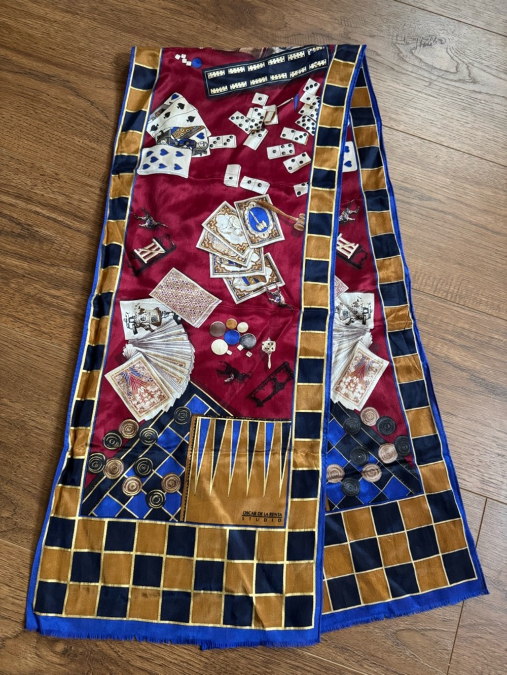 Oscar de la Renta casino print silk scarf - Picture 2 of 7